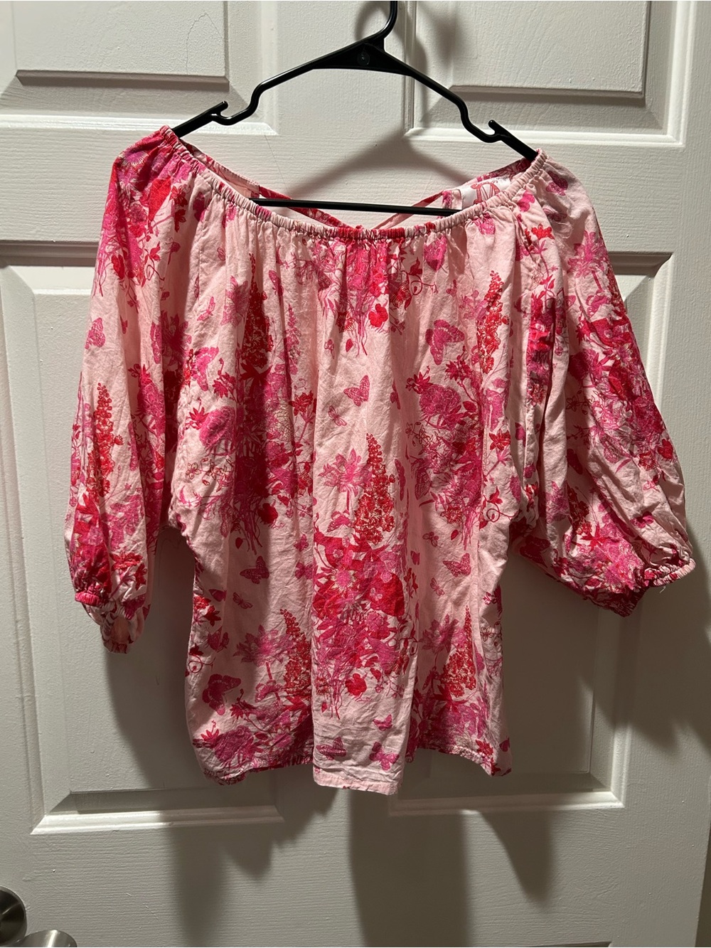 Victoria Dunn Beaufort Secret Garden Floral Print Cotton Blouse Size Large